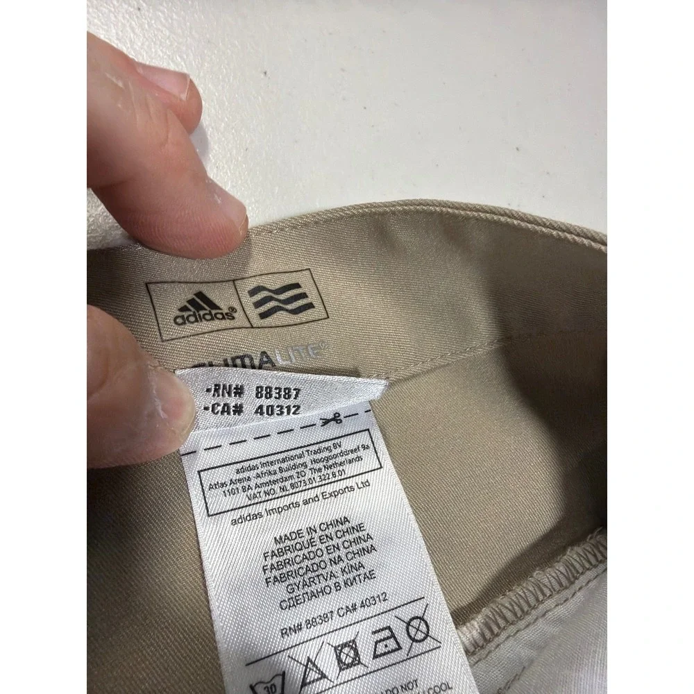 Adidas Climalite Mens Golf Pants Khaki Tan Flat Front 36x30 X24135 AE7002